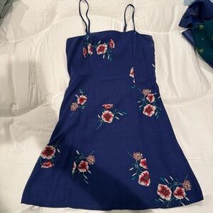 blue floral dress